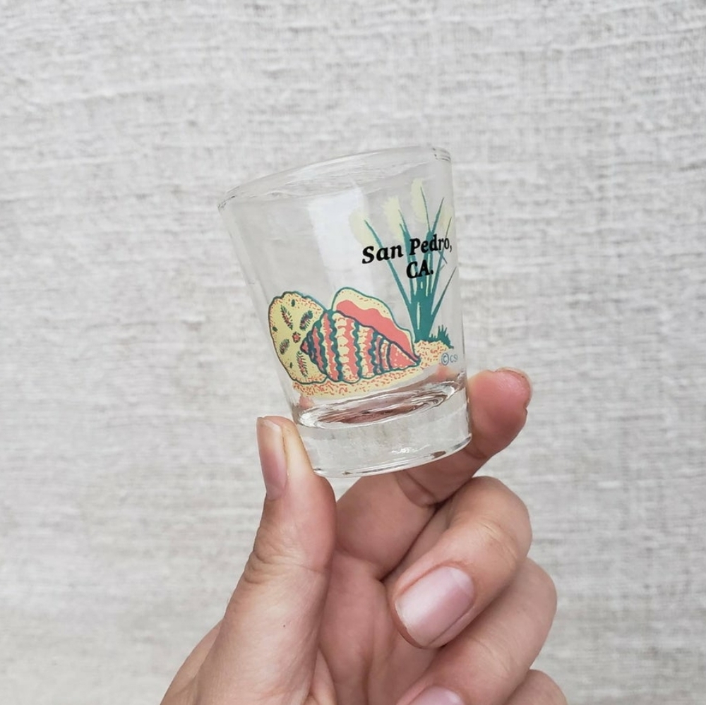 Vintage 80s San Pedro Beach Souvenir Shot Glass